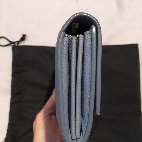 Celine Paris Blue Double Snap Wallet - Picture 3 of 7